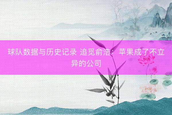 球队数据与历史记录 追觅俞浩：苹果成了不立异的公司