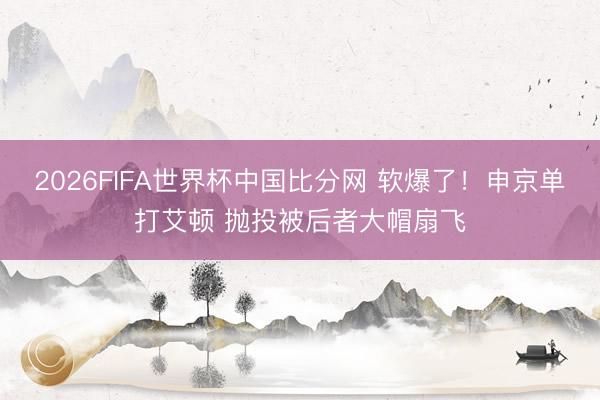 2026FIFA世界杯中国比分网 软爆了！申京单打艾顿 抛投被后者大帽扇飞