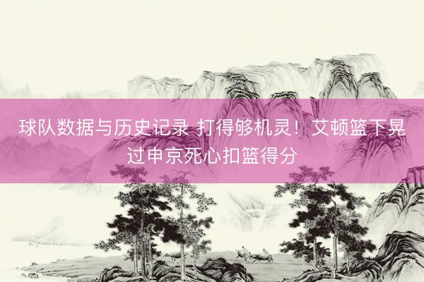 球队数据与历史记录 打得够机灵！艾顿篮下晃过申京死心扣篮得分