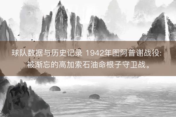 球队数据与历史记录 1942年图阿普谢战役: 被渐忘的高加索石油命根子守卫战。
