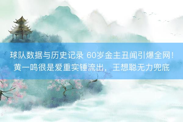 球队数据与历史记录 60岁金主丑闻引爆全网！黄一鸣很是爱重实锤流出，王想聪无力兜底