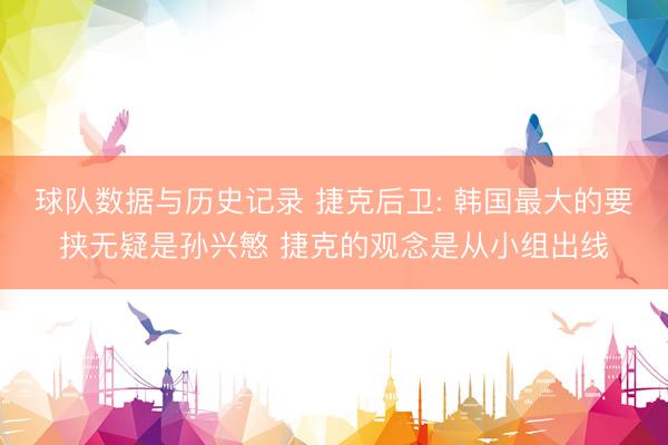 球队数据与历史记录 捷克后卫: 韩国最大的要挟无疑是孙兴慜 捷克的观念是从小组出线